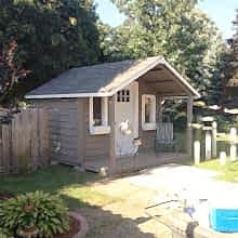 10 x 10 medium classic with 4 foot gable porch.